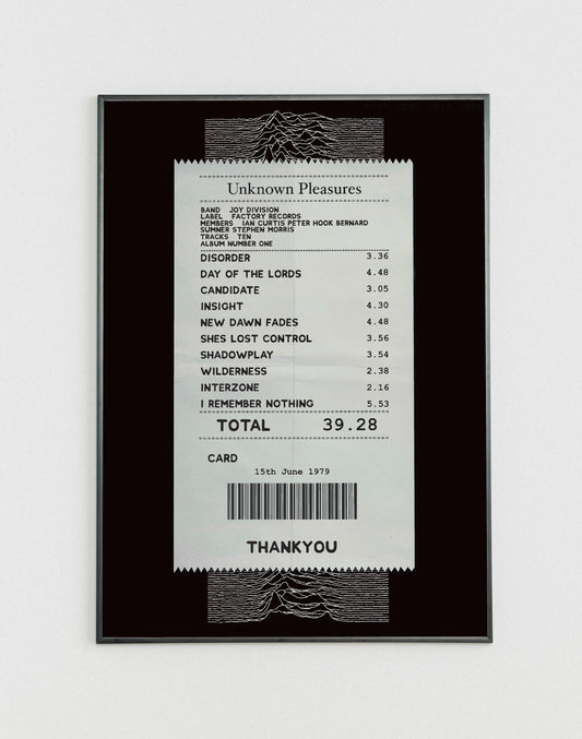 Joy Division Unknown Pleasures receipt poster