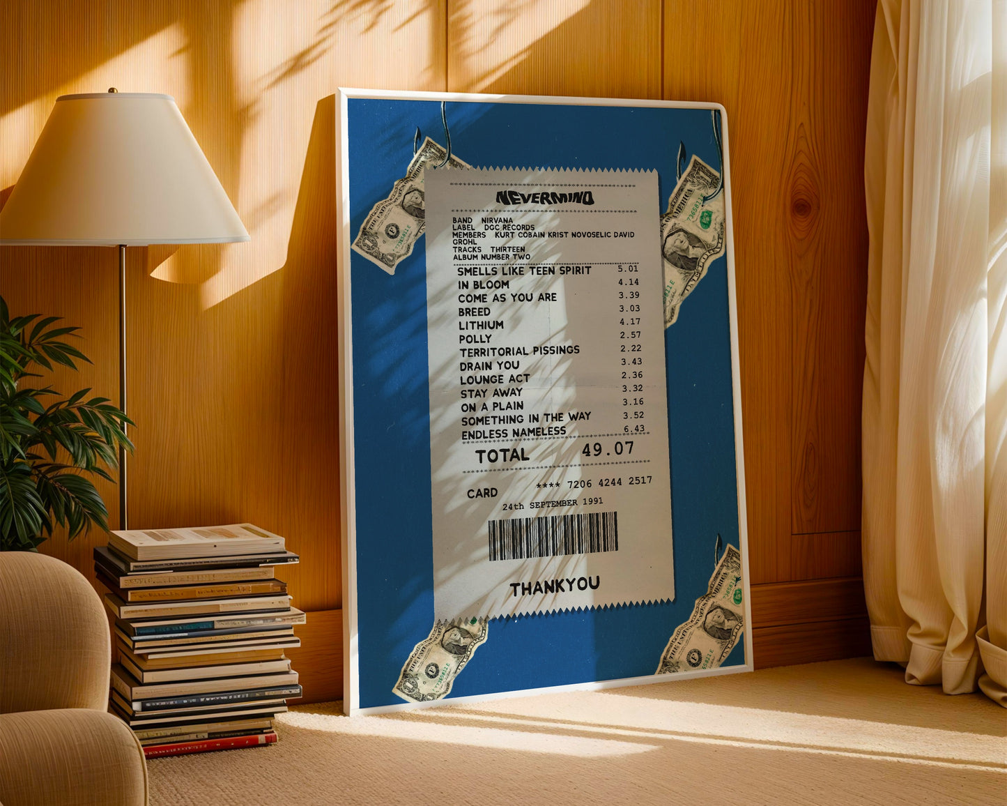 Nirvana Nevermind receipt poster