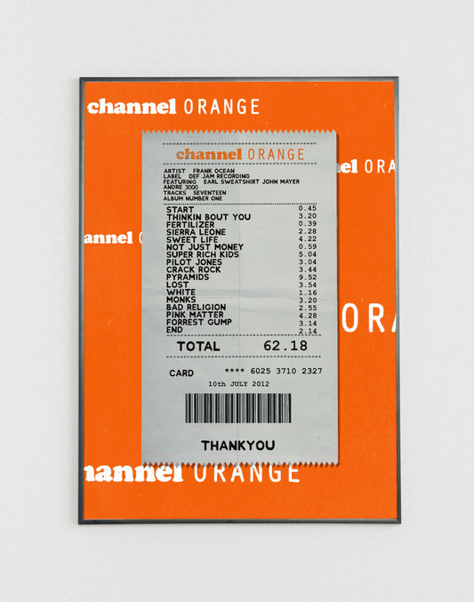 Frank Ocean Channel Orange receipt poster