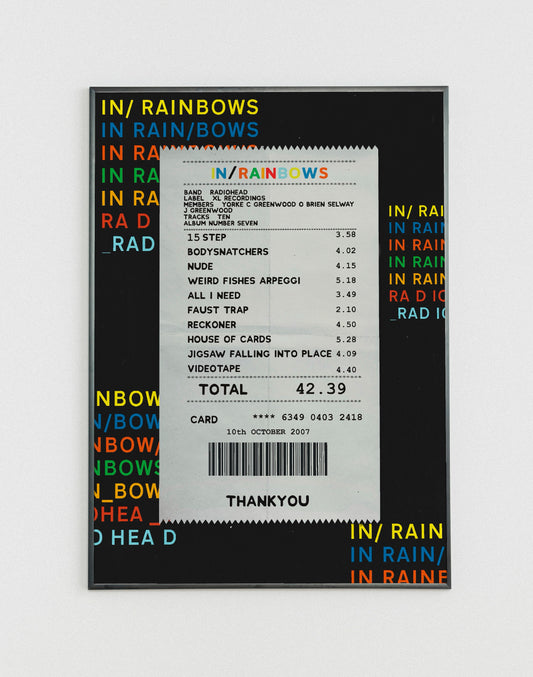 Radiohead In Rainbows receipt poster