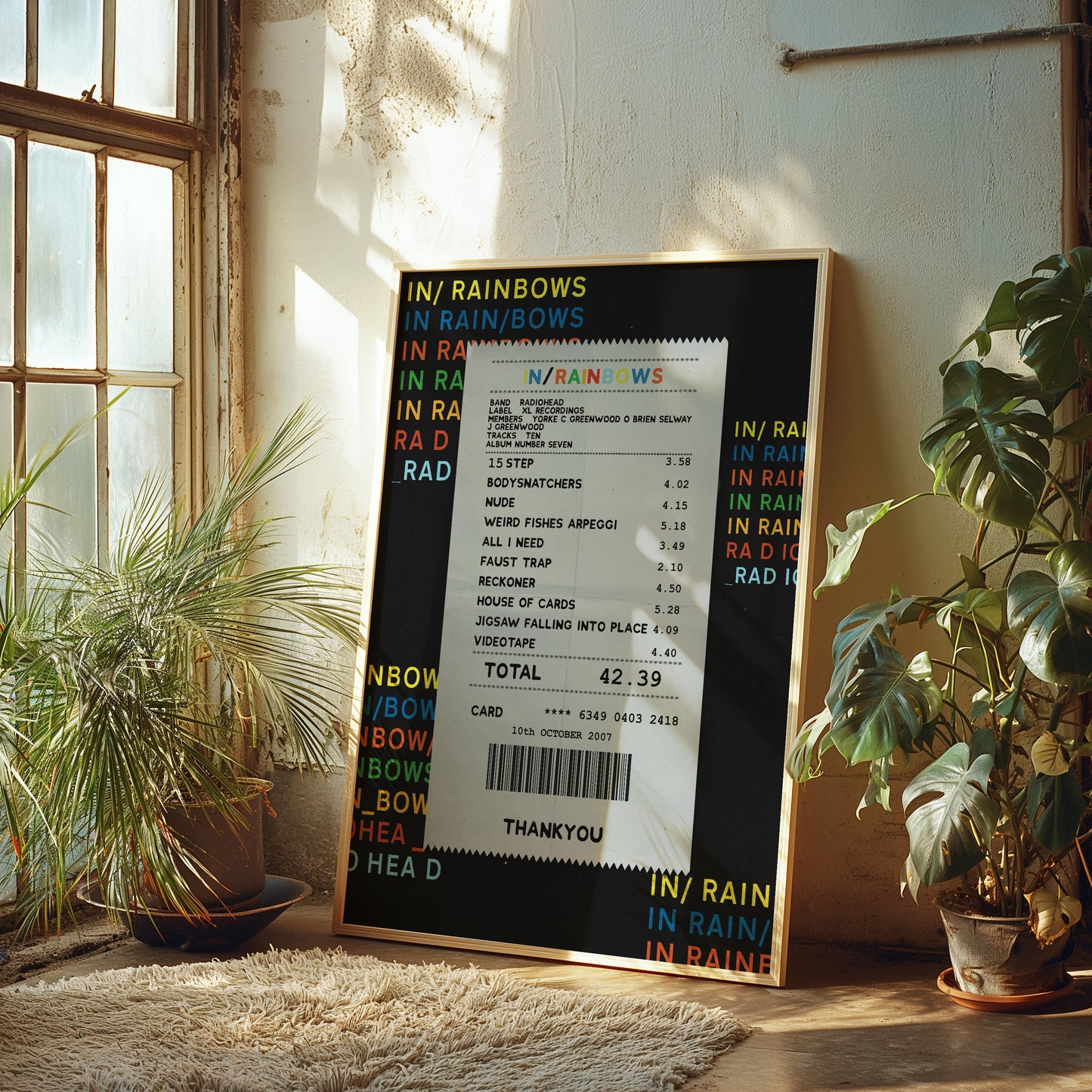 Radiohead In Rainbows receipt poster