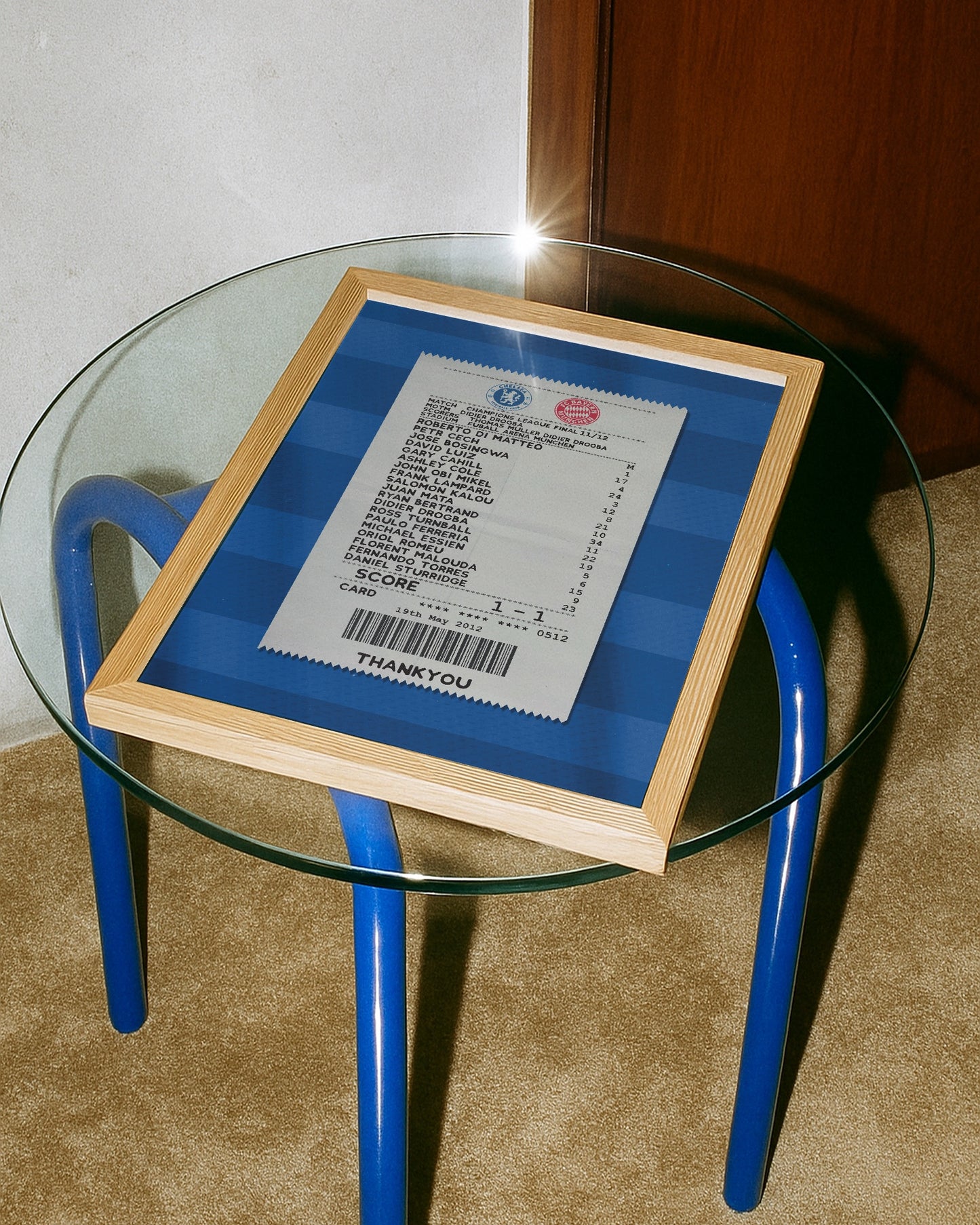 Chelsea 2012 UCL Final match receipt poster