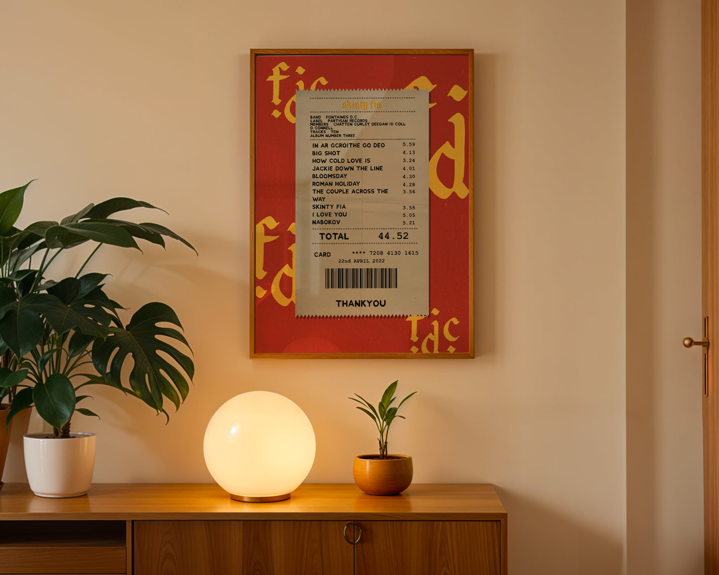 Fontaines D.C. Skinty Fia receipt poster