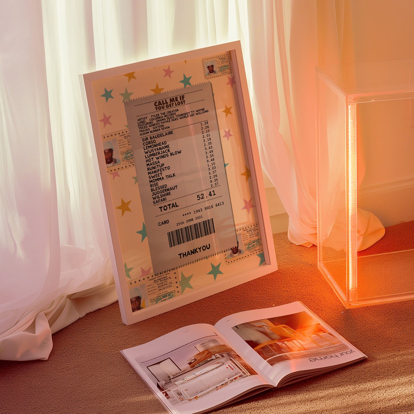 Tyler the Creator Call me if you get lost receipt poster
