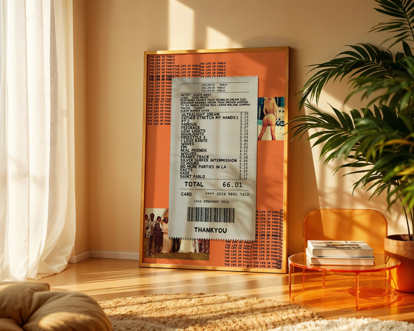 Kanye West Life of Pablo receipt poster