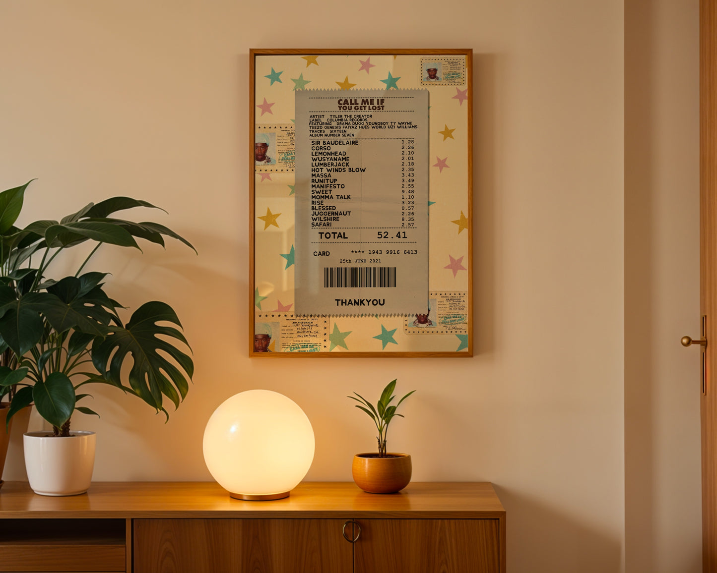 Tyler the Creator Call me if you get lost receipt poster