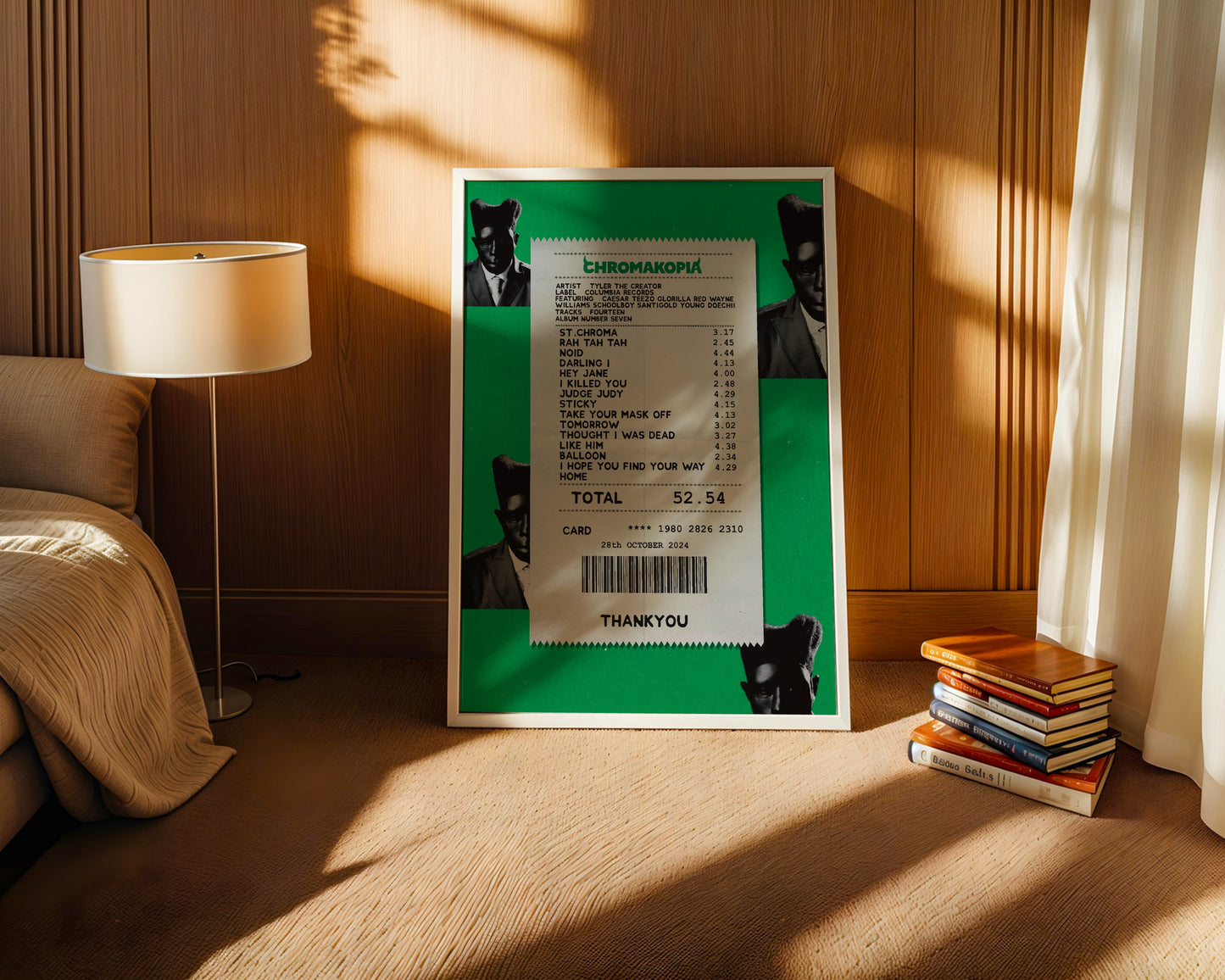Tyler the Creator Chromakopia receipt poster