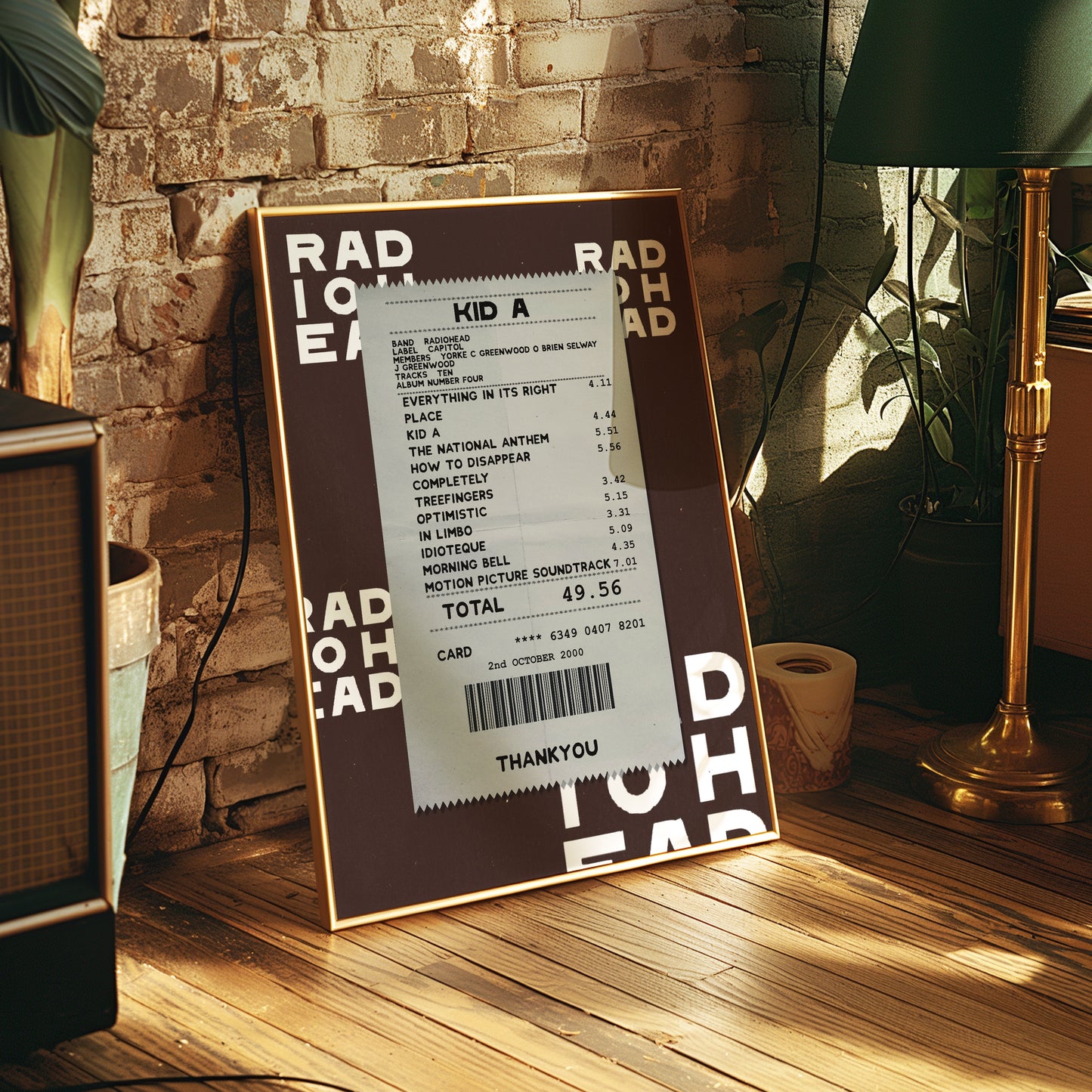 Radiohead Kid A receipt poster