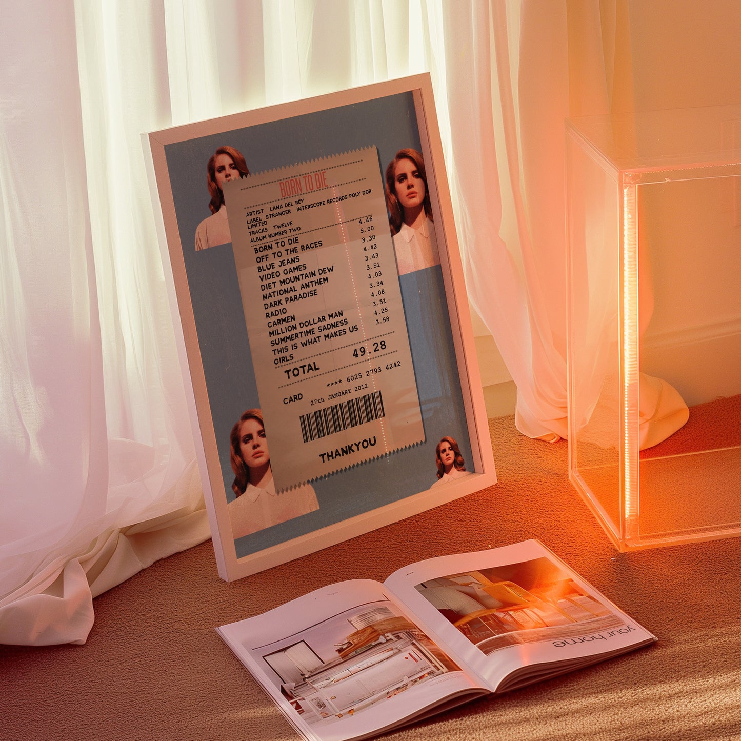 Lana Del Rey Born to Die receipt poster