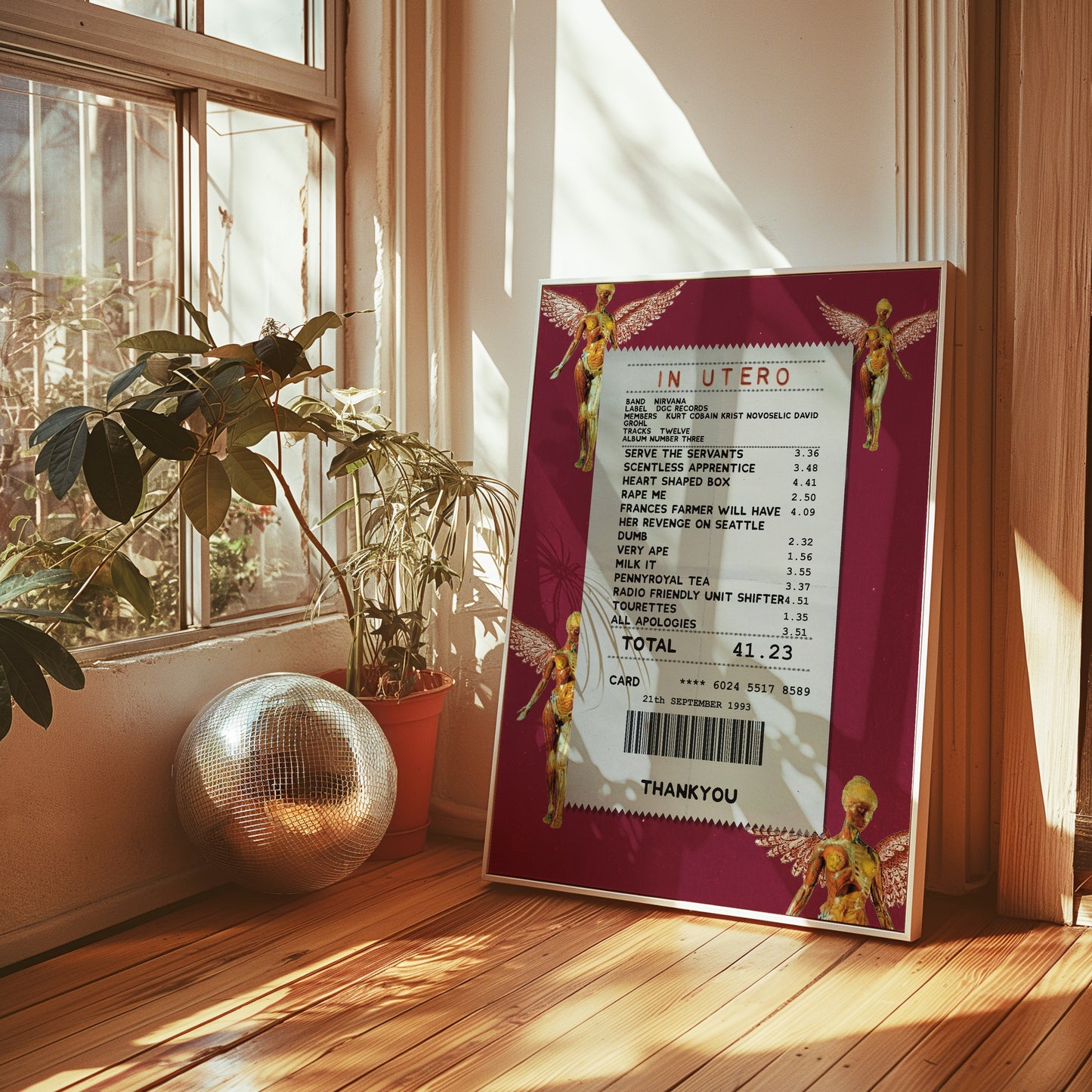 Nirvana In Utero receipt poster