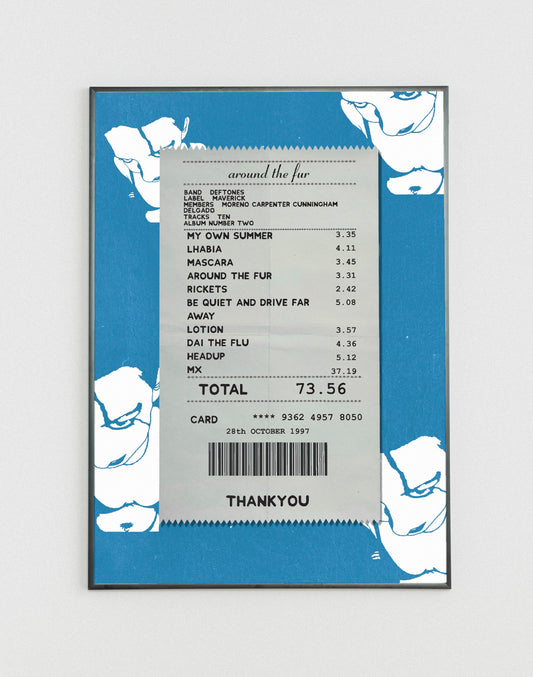 Deftones Around the Fur receipt poster