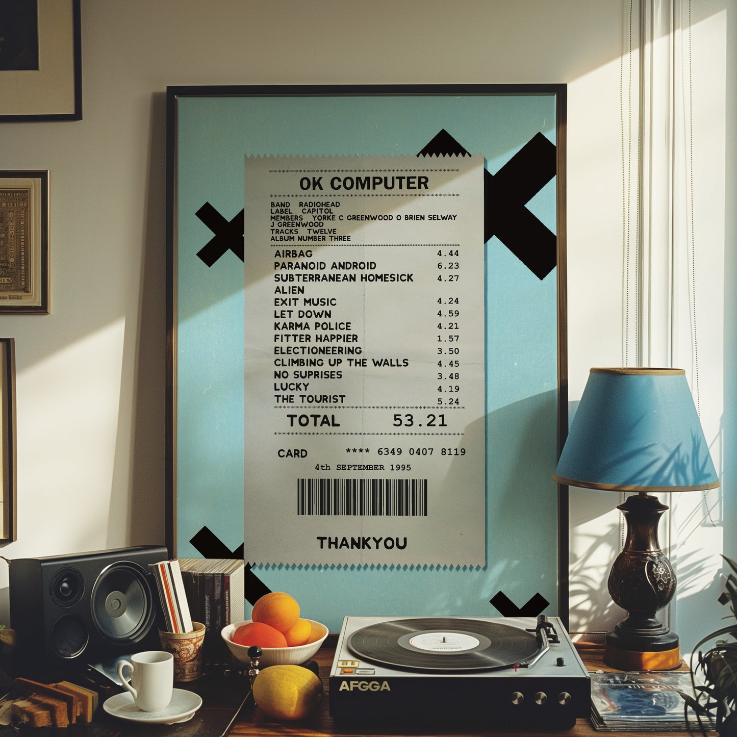Radiohead Ok Computer receipt poster