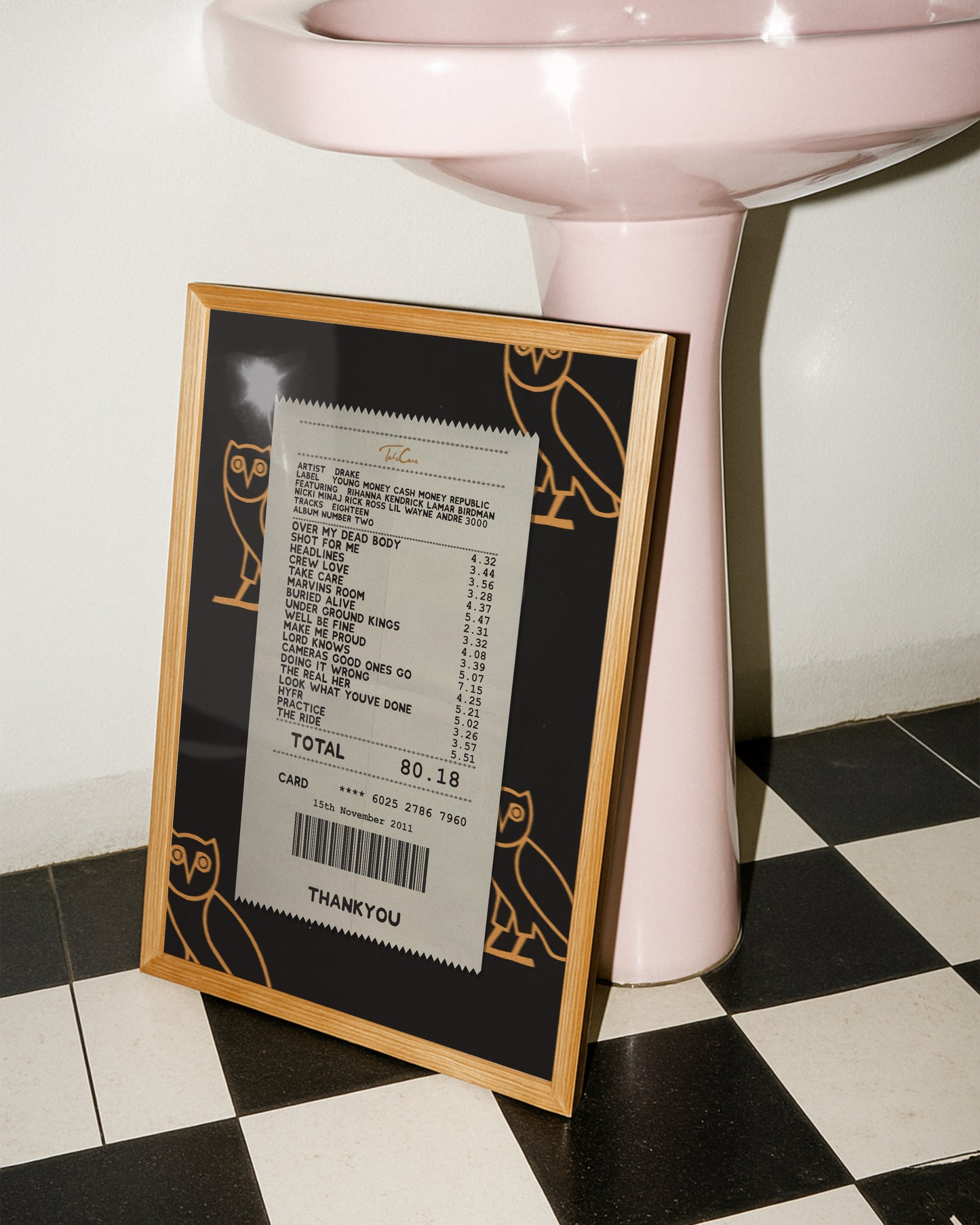 Drake Take Care receipt poster